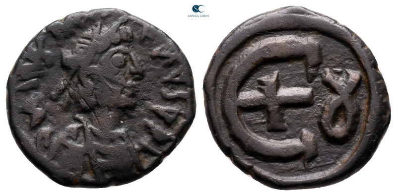 Justin I AD 518-527. Antioch
Pentanummium Æ

15 mm, 2,09 g



very fine