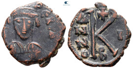 Phocas AD 602-610. Constantinople. Half Follis or 20 Nummi Æ