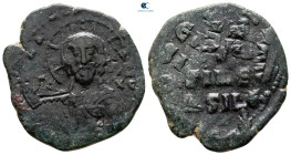 Attributed to Basil II and Constantine VIII AD 976-1028. Constantinople. Follis Æ
