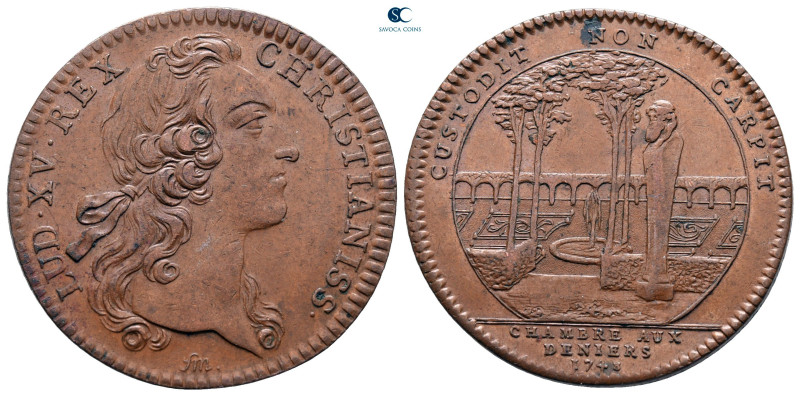 France. Louis XV AD 1715-1774.
Jeton CU

29 mm, 6,46 g



extremely fine