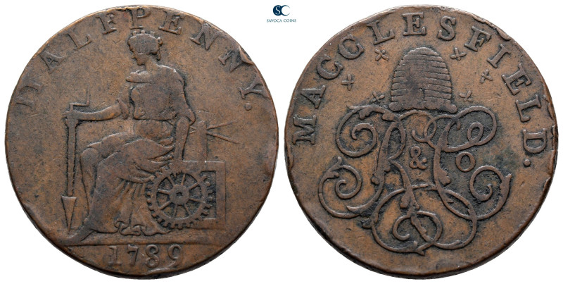 Great Britain. Macclesfield. AD 1789.
1/2 Penny

30 mm, 12,58 g



very f...