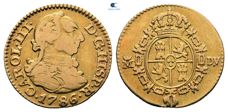 Spain. Madrid. Charles III AD 1759-1788.
1/2 Escudo AV

14 mm, 1,71 g



...