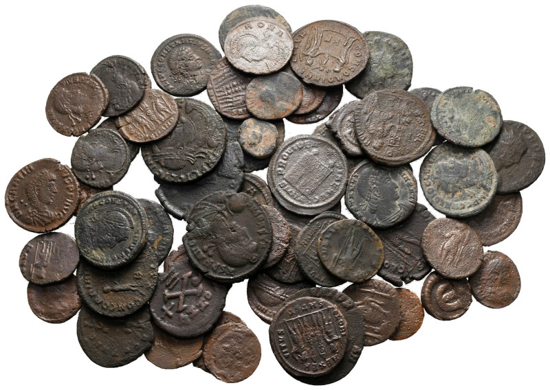 Lot of ca. 60 roman bronze coins / SOLD AS SEEN, NO RETURN! 

very fine