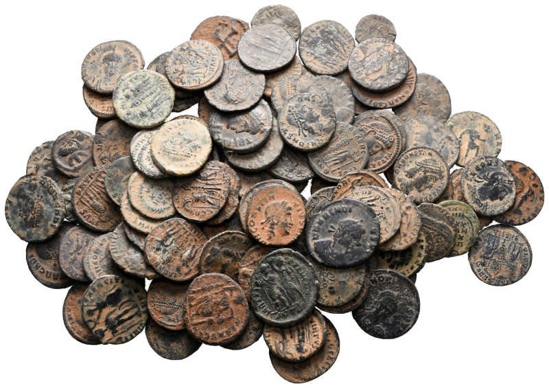Lot of ca. 100 roman bronze coins / SOLD AS SEEN, NO RETURN! 

very fine