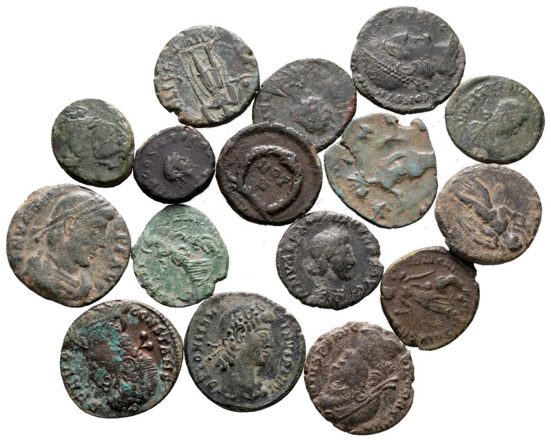 Lot of ca. 16 late roman bronze coins / SOLD AS SEEN, NO RETURN!

very fine