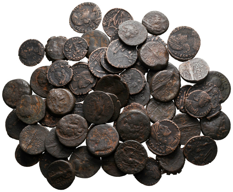Lot of ca. 60 ancient bronze coins / SOLD AS SEEN, NO RETURN!

very fine