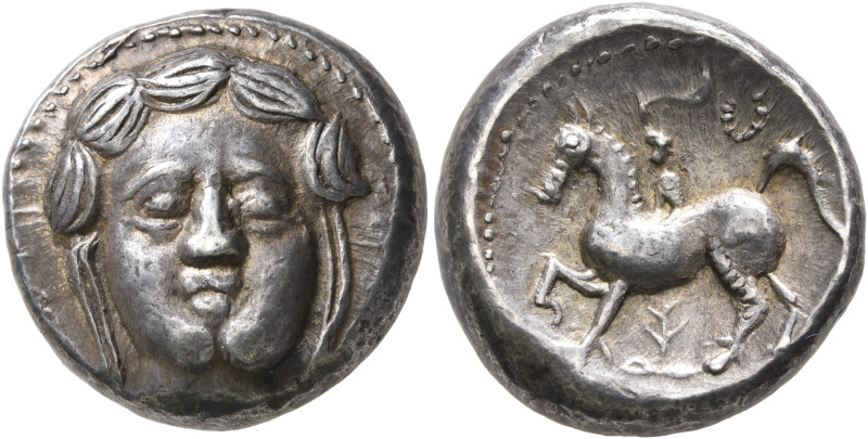 MIDDLE DANUBE. Uncertain tribe. Circa 3rd century BC. Tetradrachm (Silver, 20 mm...
