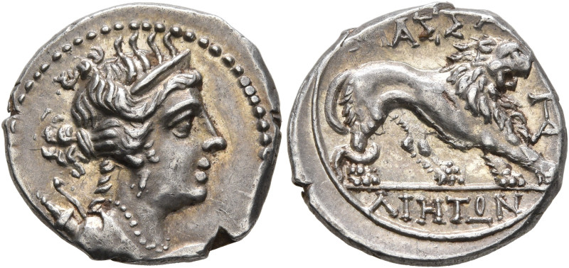 GAUL. Massalia. Circa 150-130 BC. Drachm (Silver, 16 mm, 2.72 g, 6 h). Draped bu...