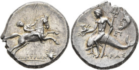 CALABRIA. Tarentum. Circa 240-228 BC. Didrachm or Nomos (Silver, 19 mm, 6.55 g, 3 h), Zopyrion, So... and Ep..., magistrates. ΖΩΠYPIΩN Youth, wearing ...