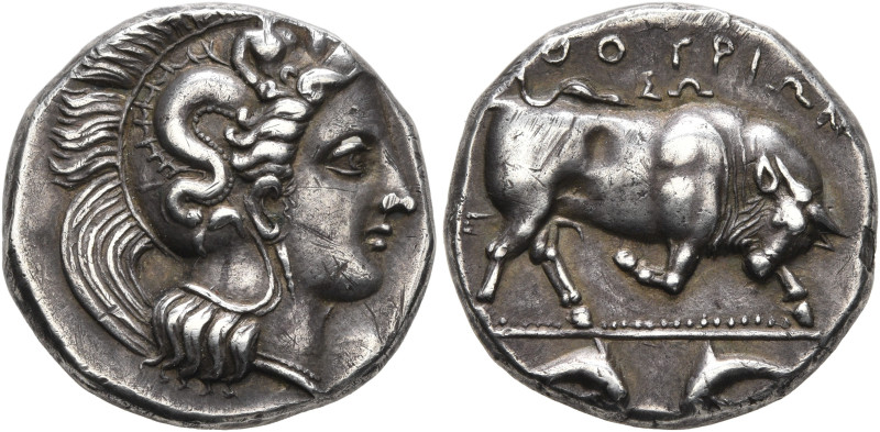 LUCANIA. Thourioi. Circa 350-300 BC. Didrachm or Nomos (Silver, 19 mm, 6.36 g, 1...