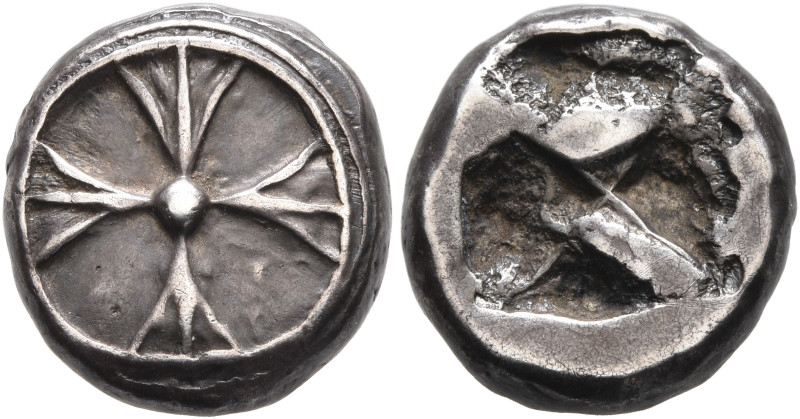 ATTICA. Athens. Circa 515-510 BC. Drachm (Silver, 14 mm, 4.31 g), 'Wappenmünzen'...