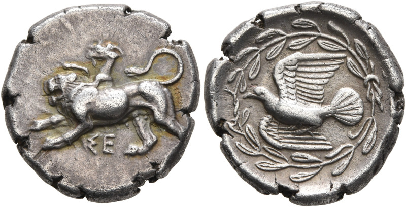 SIKYONIA. Sikyon. Circa 431-400 BC. Drachm (Silver, 19 mm, 5.96 g, 12 h). Chimai...