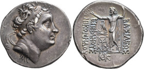 KINGS OF BITHYNIA. Nikomedes IV Philopator, 94-74 BC. Tetradrachm (Silver, 33 mm, 16.18 g, 12 h), Nikomedeia, BE 214 = 85/4 BC. Diademed head of Nikom...