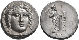 SATRAPS OF CARIA. Hidrieus, circa 351/0-344/3 BC. Tetradrachm (Silver, 24 mm, 15.16 g, 1 h), Halikarnassos. Laureate head of Apollo facing slightly to...