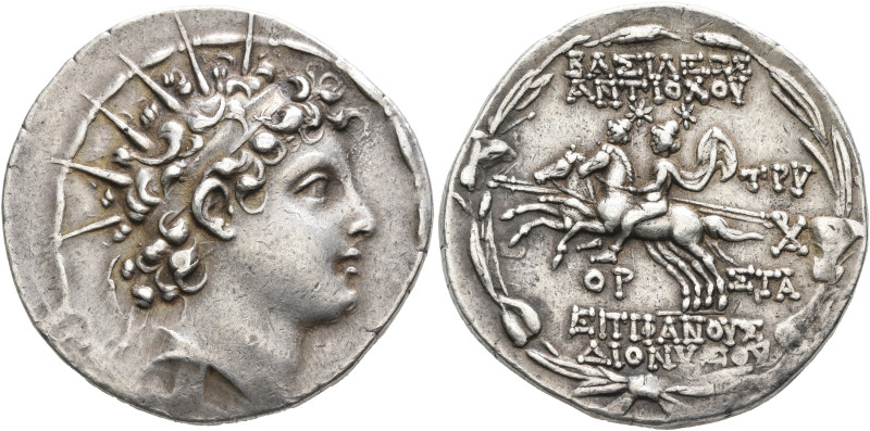 SELEUKID KINGS OF SYRIA. Antiochos VI Dionysos, 144-142 BC. Tetradrachm (Silver,...