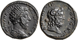 CYRENAICA. Cyrene. Marcus Aurelius, 161-180. 'Dupondius' (Bronze, 24 mm, 10.43 g, 11 h), Rome, for use in Cyrenaica, 169/70. Μ ΑΥΡΗΛ ΑΝΤⲰΝЄΙΝΟC CЄΒ Ra...