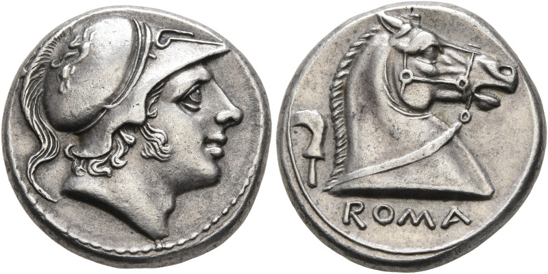 Anonymous, circa 240 BC. Didrachm (Silver, 18 mm, 6.56 g, 7 h). Head of youthful...