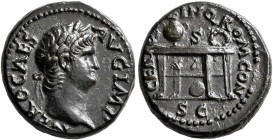 Nero, AD 54-68. Semis (Orichalcum, 17 mm, 4.00 g, 7 h), Rome, 62-68. NERO CAES AVG IMP Laureate head of Nero to right. Rev. CERT QVINQ ROM CON / S C T...