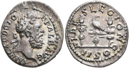 Clodius Albinus, 195-197. Denarius (Silver, 18 mm, 3.33 g, 12 h), Lugdunum, 196-197. IMP CAE D CLO SEP ALB AVG Laureate head of Clodius Albinus to rig...