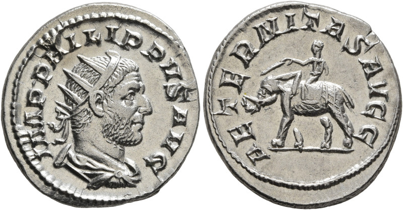 Philip I, 244-249. Antoninianus (Silver, 22 mm, 3.50 g, 6 h), Rome, 248-249. IMP...
