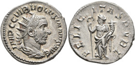 Volusian, 251-253. Antoninianus (Silver, 21 mm, 3.74 g, 6 h), Rome (?), 252. IMP C C VIB VOLVSIANVS AVG Radiate, draped and cuirassed bust of Volusian...