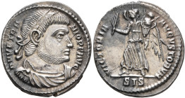 Vetranio, 350. Siliqua (Silver, 20 mm, 3.45 g, 7 h), Siscia, 1st March-25th December 350. D N VETRA-NIO P F AVG Laureate, draped and cuirassed bust of...