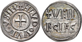 CAROLINGIANS. Louis 'le Pieux' (the Pious), as Emperor Louis I, 814-840. Denier (Silver, 20 mm, 1.67 g, 12 h), Venice. ✠ HLVDOVVICVS IMP Cross. Rev. ✠...