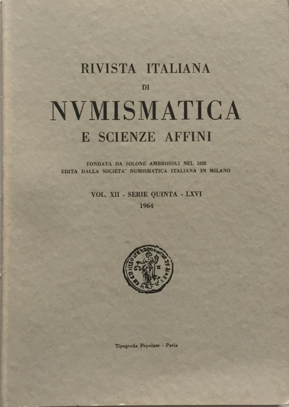 AA.VV. Rivista Italiana di Numismatica e Scienze Affini fondata da Solone Ambros...