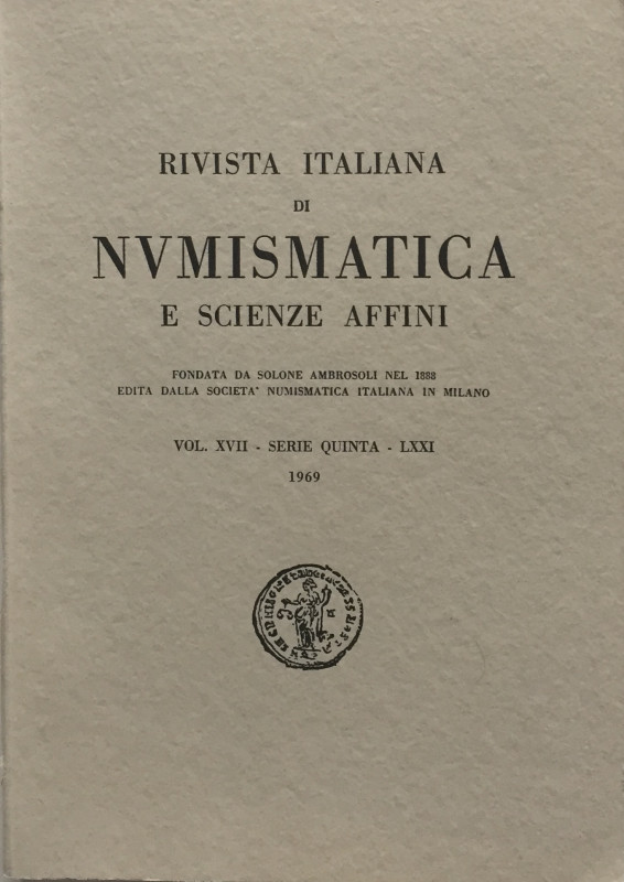 AA.VV. Rivista Italiana di Numismatica e Scienze Affini fondata da Solone Ambros...