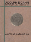 CAHN. E.A. - Auktion 63. Frankfurt am Main, 15 – April, 1929. I Reinische sammlung munzen und mitterlalters der neuzeit. II . Privatsammlung Koln \ Ba...