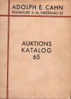 CAHN E.A. - Auktion 65. Frankfurt am Main, 15 - Oktober, 1929. Sammlung antiker munzen au auslandischem besitz - Sammlung von munzen des mittelalters ...