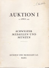 MUNZEN UND MEDAILLEN A.G. - Auktion I Basel, 27\28 - April, 1942. Schweizer medaillen und munzen. Pp. 52, nn. 855, tavv. 16. ril ed lista prezzi Val. ...