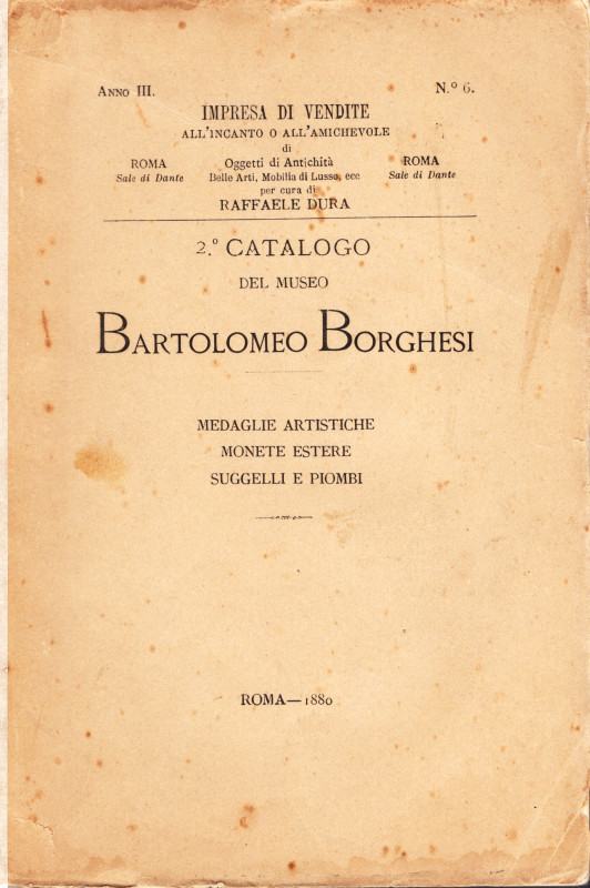 SAMBON G. - DURA R. - 2 Catalogo del Museo Bartolomeo Borghesi. Medaglie artisti...