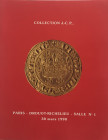 Bourgey M.E. Collections J.C.P. Tres Importante Collection de Monnaies Francaises. Paris 30 Mars 1990. Brossura ed. Lotti 283, ill. In b/n. Tavv. 4 di...