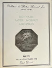 Bourgey E. Collection du Docteur Bernard Jean (2eme Vente), Monnaies, Papier Monnaie. Rouen 13-15 Novembre 1992. Brossura ed. Lotti 2166, ill. In b/n....