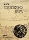 Ceresio. Asta di Monete e Medaglie. Lugano, 26 Settembre 1987. Brossura ed. pp.115 , lotti 829, ill. in b/n. Buono stato.