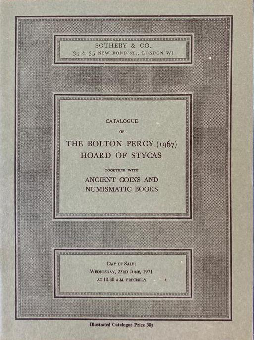 Sotheby & Co. Catalogue of The Bolton Percy (1967) Hoards of Stycas ,together An...