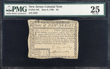 NJ-185. New Jersey. June 9, 1780. $2. PMG Very Fine 25.
No. 2797. Printed by Hall and Sellers.

Estimate: $250.00- $350.00