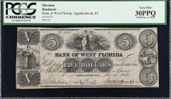Lot of (2). Appalachicola, Florida. Bank of West Florida. 1832 $5. PCGS Currency Very Fine 25 PPQ & Very Fine 30 PPQ.

Estimate: $200.00- $300.00
