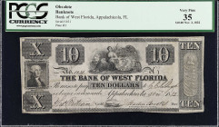Lot of (2). Appalachicola, Florida. Bank of West Florida. 1832 $10. PCGS Currency Very Fine 35 & Extremely Fine 40 PPQ.

Estimate: $200.00- $300.00