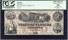 Tallahassee, Florida. State of Florida. 1863 $2. PCGS Currency Choice About New 55 Apparent. Stained.
PCGS Currency comments "Stained".

Estimate: ...