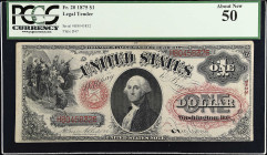 Fr. 20. 1875 $1 Legal Tender Note. PCGS Currency About New 50.
Allison - New signature combination. Small red seal with rays. Large red ornamental de...