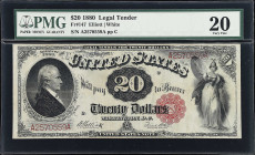 Fr. 147. 1880 $20 Legal Tender Note. PMG Very Fine 20.
An iconic Legal Tender design, which is sought after in any grade level.

Estimate: $400.00-...