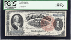Fr. 218. 1886 $1 Silver Certificate. PCGS Currency Very Fine 25 PPQ.
Appealing margins and paper color are found on this Very Fine Martha Ace.

Est...