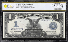 Fr. 236. 1899 $1 Silver Certificate. PCGS Banknote Choice Very Fine 35 PPQ.
Appealing embossing is found for the assigned grade.

Estimate: $200.00...