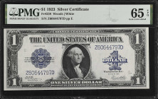 Fr. 238. 1923 $1 Silver Certificate. PMG Gem Uncirculated 65 EPQ.
A type always in demand at this grade level. Milky white paper and punch through em...