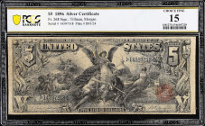 Fr. 268. 1896 $5 Silver Certificate. PCGS Banknote Choice Fine 15.
A type which is sought after in any grade level, and is useful in completing any t...
