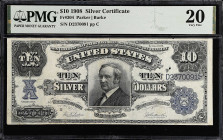 Fr. 304. 1908 $10 Silver Certificate. PMG Very Fine 20.
A bright Very Fine example of this Tombstone $10. PMG comments "Small Hole".

Estimate: $10...