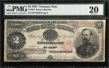 Fr. 358. 1891 $2 Treasury Note. PMG Very Fine 20.
An open back deuce which is the key to any large size type collection.

Estimate: $700.00- $900.0...