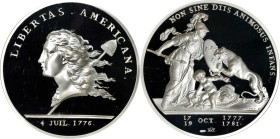 "1781" (2004) Libertas Americana Medal. Modern Paris Mint Dies. Silver. Proof-69 Deep Cameo (PCGS).
40 mm. 24 grams, .999 fine.
From the Martin Logi...